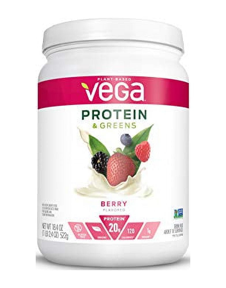 Vega Protein and Greens, Berry, Plant Based Protein Powder Plus Veggies