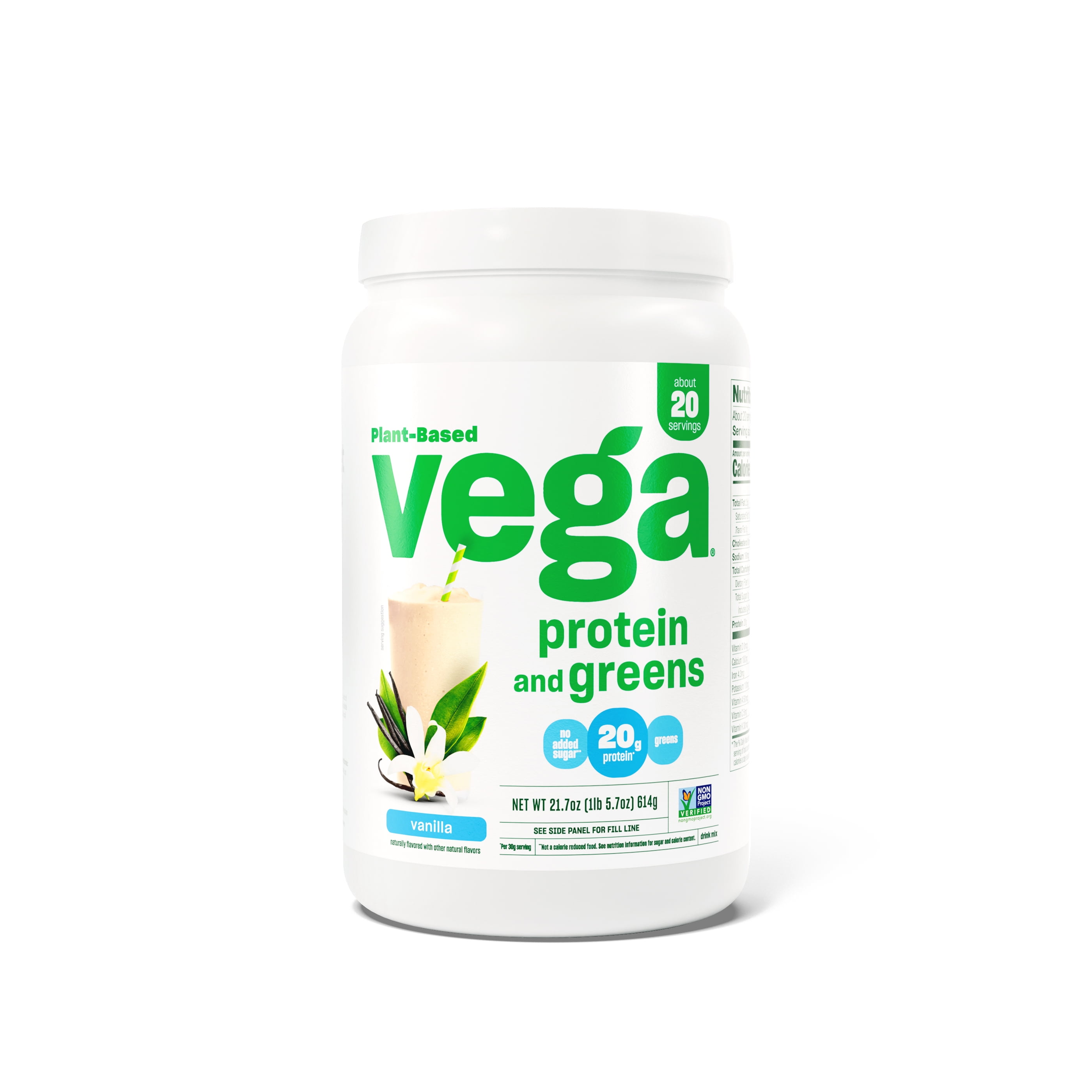 Vega Protein & Greens PlantBased Protein Powder, Vanilla, 20 Servings