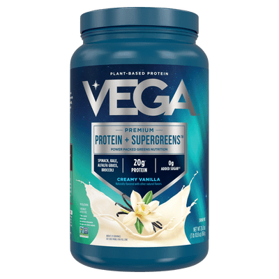 Vega - Protein & Greens Plant-Based Protein Powder, Vanilla, Gluten-Free, 20g Protein, 25 Servings (26.08oz)