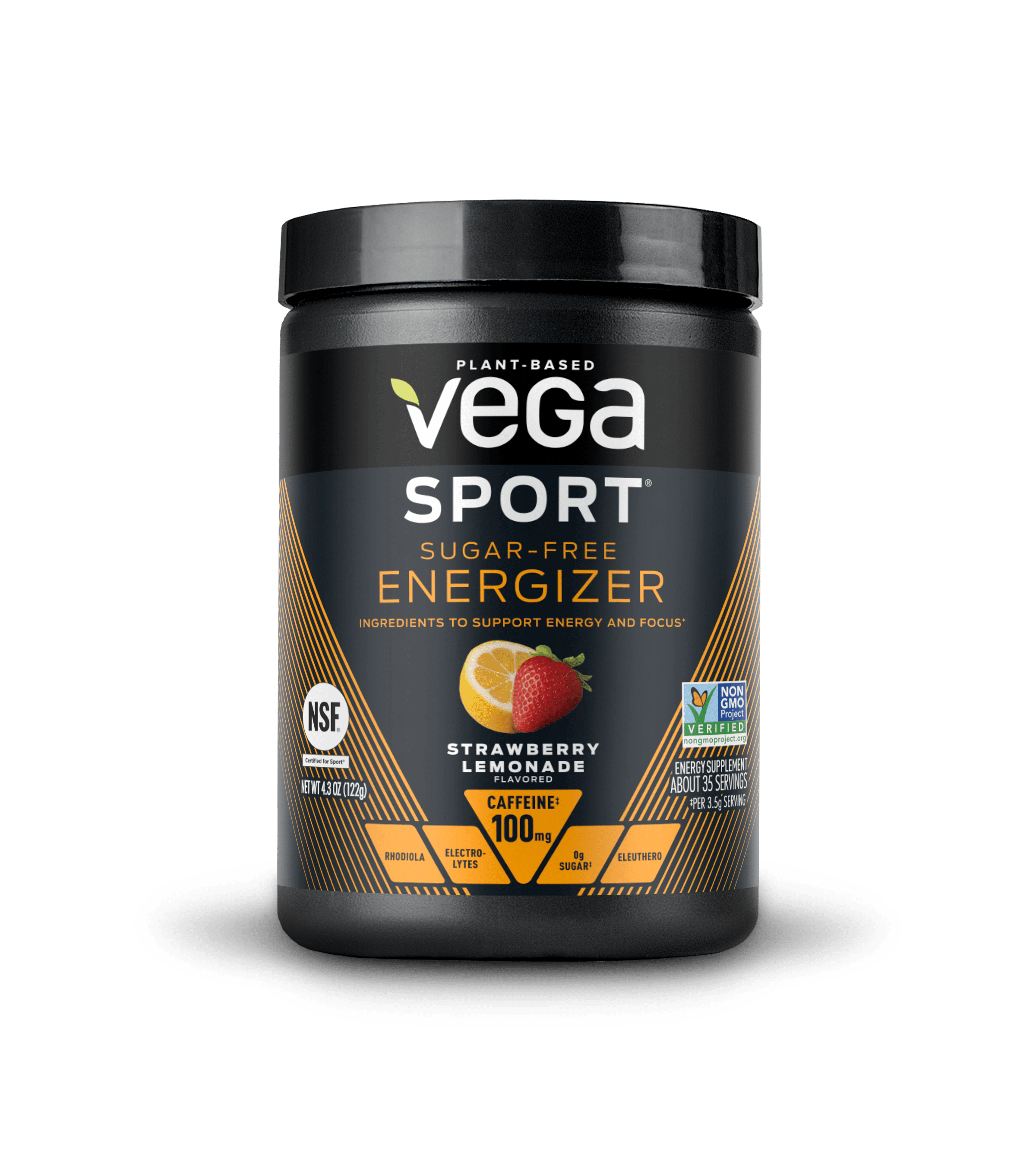 Vega Sport Pre Workout Energizer, PlantBased Powder, Strawberry