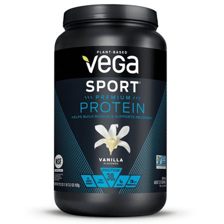 Vega Sport Premium Plant Protein Powder, Vanilla, 30g Protein, 1.8lb, 29.2oz