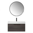 thumbnail image 1 of Vegadeo 36" White Composite Stone Single Sink Suleiman Oak Bath Vanity w/mirror, 1 of 12