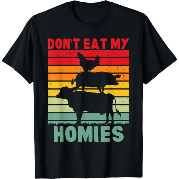 Vegan Anti Meat Farm Animals Vintage Cooking Men & Womens T-Shirt