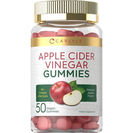 Vegan Apple Cider Vinegar Gummies | 50 Count | Apple Flavor for Men and Women | by Carlyle