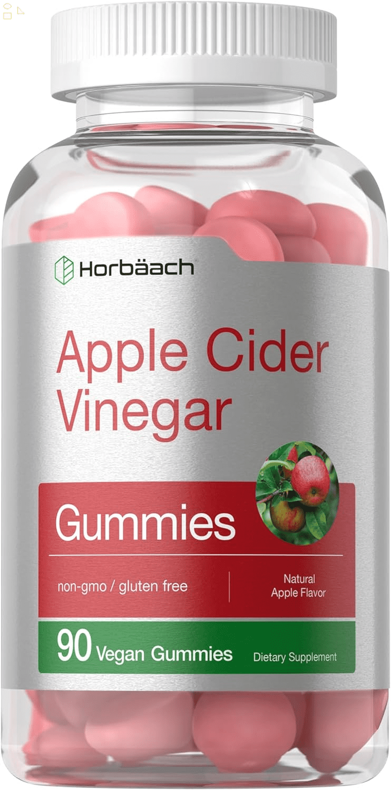 Vegan Apple Cider Vinegar Gummies 90 Count ACV Supplement Apple