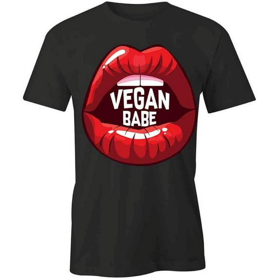 Vegan Babe T-Shirt | Cute Vegetarian Black Tee Gift