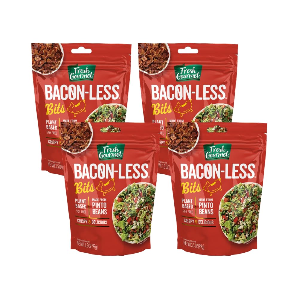 Vegan BaconLess Bits 3.5 oz PlantBased Topping for Salads, Potatoes