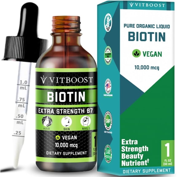 Vegan Biotin Liquid Drops with Organic Berry Flavor | 60 Servings