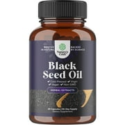 Natures Craft Cold Pressed Black Cumin Seed Oil Supplement with Omega 3 6 9 Antioxidants, 60 Ct