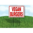 thumbnail image 1 of Vegan Burgers RED WHITE 18inx24in Yard Road Sign w/ Stand, 1 of 4