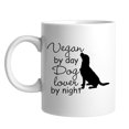 thumbnail image 1 of Vegan By Day Dog Lover By Night 11oz Ceramic White Coffee Mug, 1 of 1