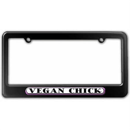 Vegan Chick License Plate Tag Frame, Multiple Colors