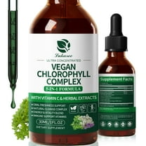Vegan Chlorophyll Liquid Drops 200mg, Advanced Liquid Chlorophyll for Natural Cleansing & Immune Health, Internal Deodorant, Skin & Gut Health, Sugar-Free, Non-GMO, 1 Fl Oz - Mint Flavor