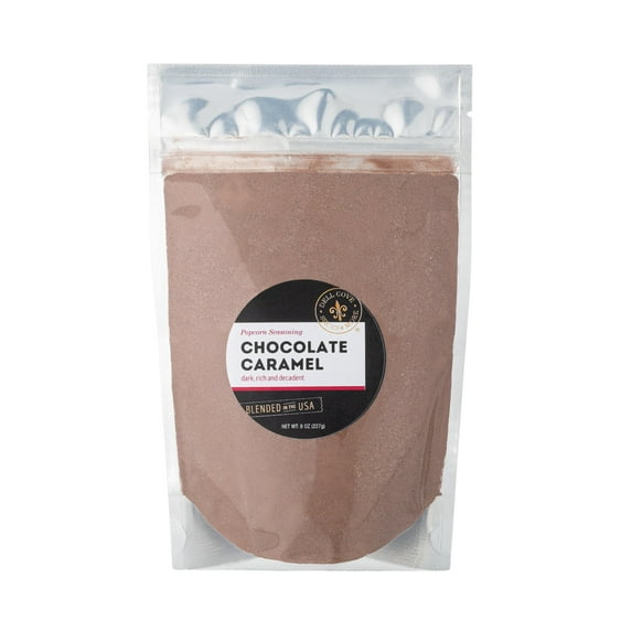 Vegan Chocolate Caramel Popcorn Seasoning - Low Calorie Gourmet Popcorn Topping - Dell Cove Spices, Half Pound
