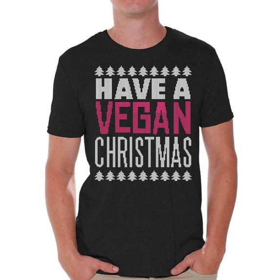 Vegan Christmas Men's Shirt Holiday Season Tee for Him Merry Xmas 2020 Happy New Year T-Shirt for Men