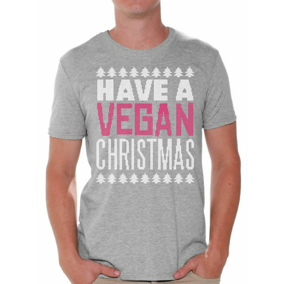 Vegan Christmas Men's Shirt Holiday Season Tee for Him Merry Xmas 2020 Happy New Year T-Shirt for Men