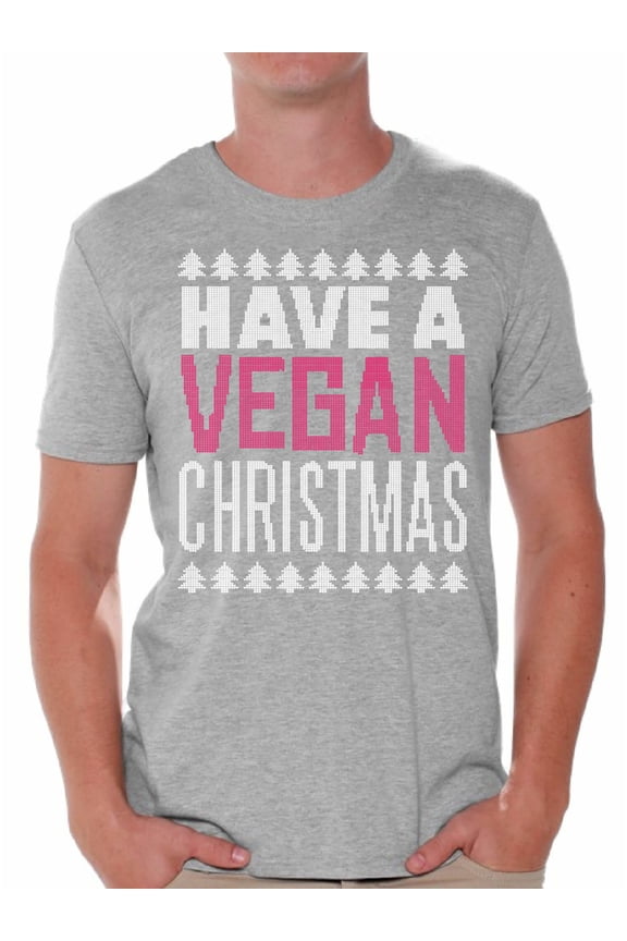 Vegan Christmas Men's Shirt Holiday Season Tee for Him Merry Xmas 2020 Happy New Year T-Shirt for Men