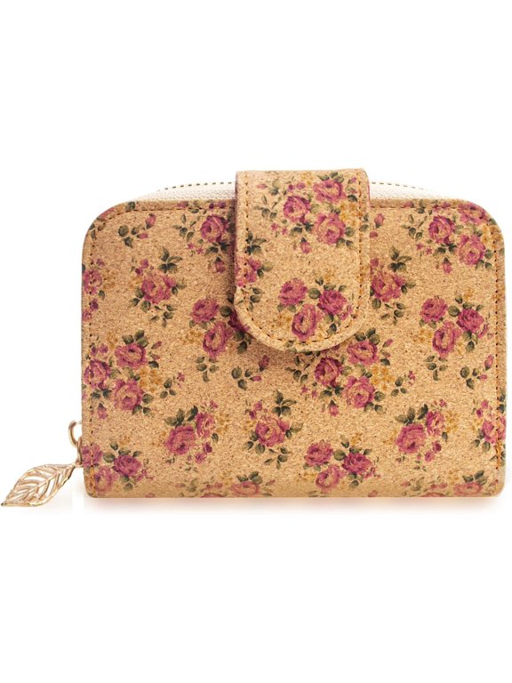Vegan Cork Wallet for Women, RFID Slim Card Holder & Purse