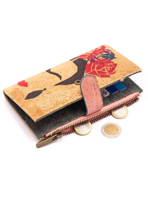 Vegan Cork wallet purse, Frida Handmade Eco Friendly Sustainable gift Lightweight Durable Waterproof