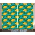 thumbnail image 1 of Ambesonne Fruit Curtains 2 Panel Set, Hand Drawn Style Lemons Art, 108" x 63", Yellow Green and Teal, 1 of 3
