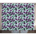 thumbnail image 1 of Vegan Curtains 2 Panels Set, Pattern of Plum Branches with Ripe Juicy Fruits Nutritious Diet, Window Drapes for Living Room Bedroom, 108W X 84L Inches, Plum Jade Green and Baby Blue, by Ambesonne, 1 of 3