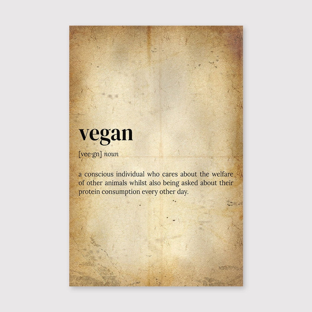 Extended Definiton Vegan Definition Print: Quote Wall Art, Dictionary Posterfor Living ...