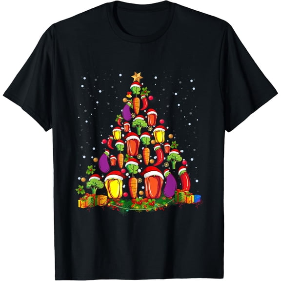 Vegan Funny Christmas Tree Gift Veggie Lover Activism T-Shirt