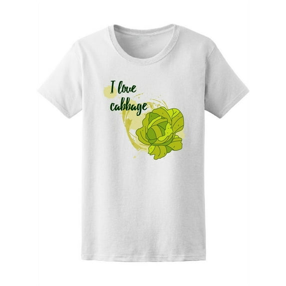 Vegan I Love Cabbage T-Shirt Women -Image by Shutterstock, Female Large