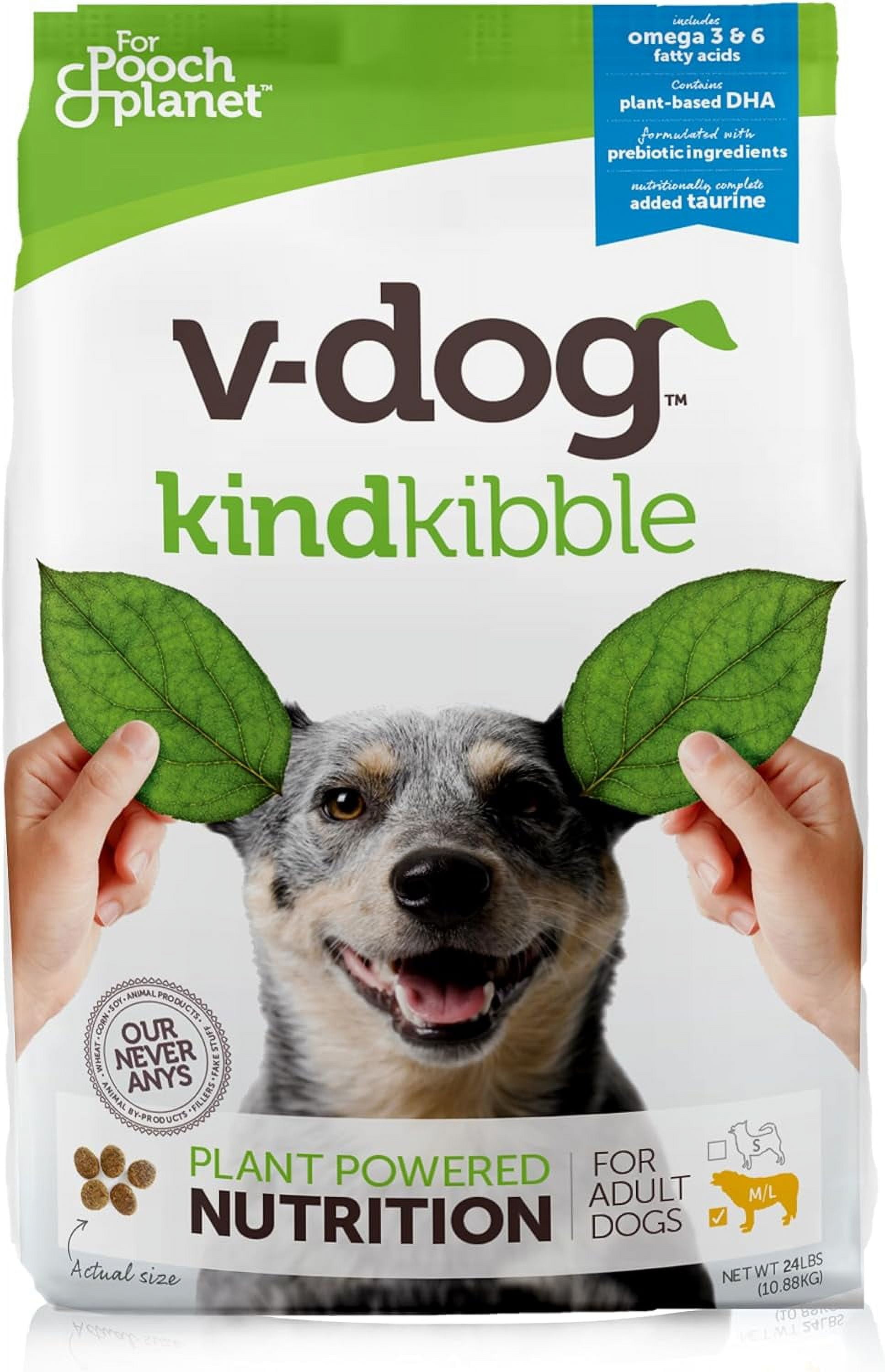 Vegan Kibble Dry Dog Food (24 LB) Plant Based Protein with Added