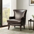 thumbnail image 1 of Vegan Leather Accent Chair Modern Upholstered Lounge Armchair Home Living Room Brown, 1 of 8