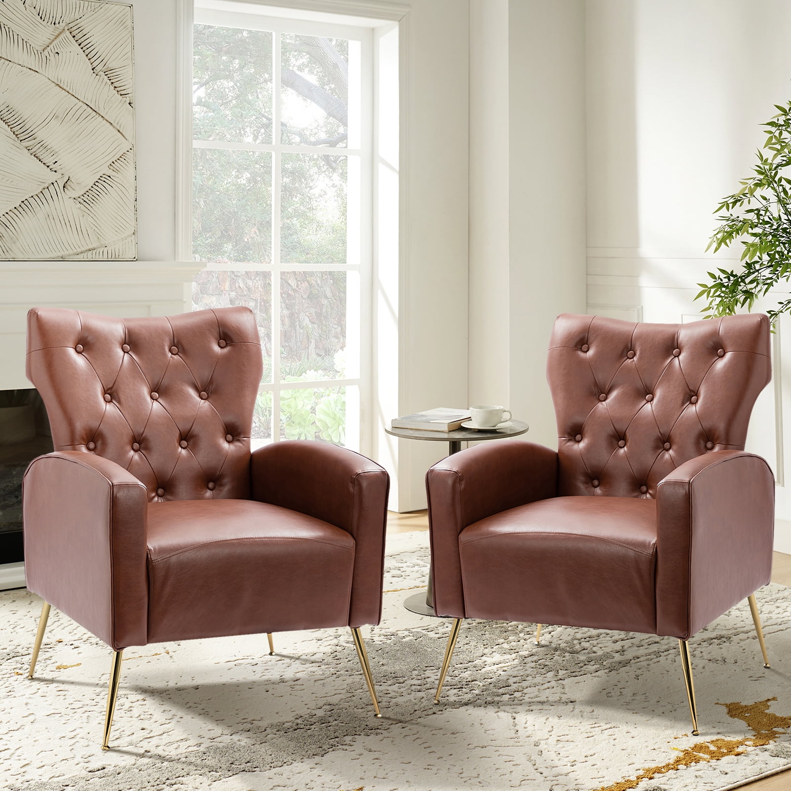 Vegan Leather Accent Chair