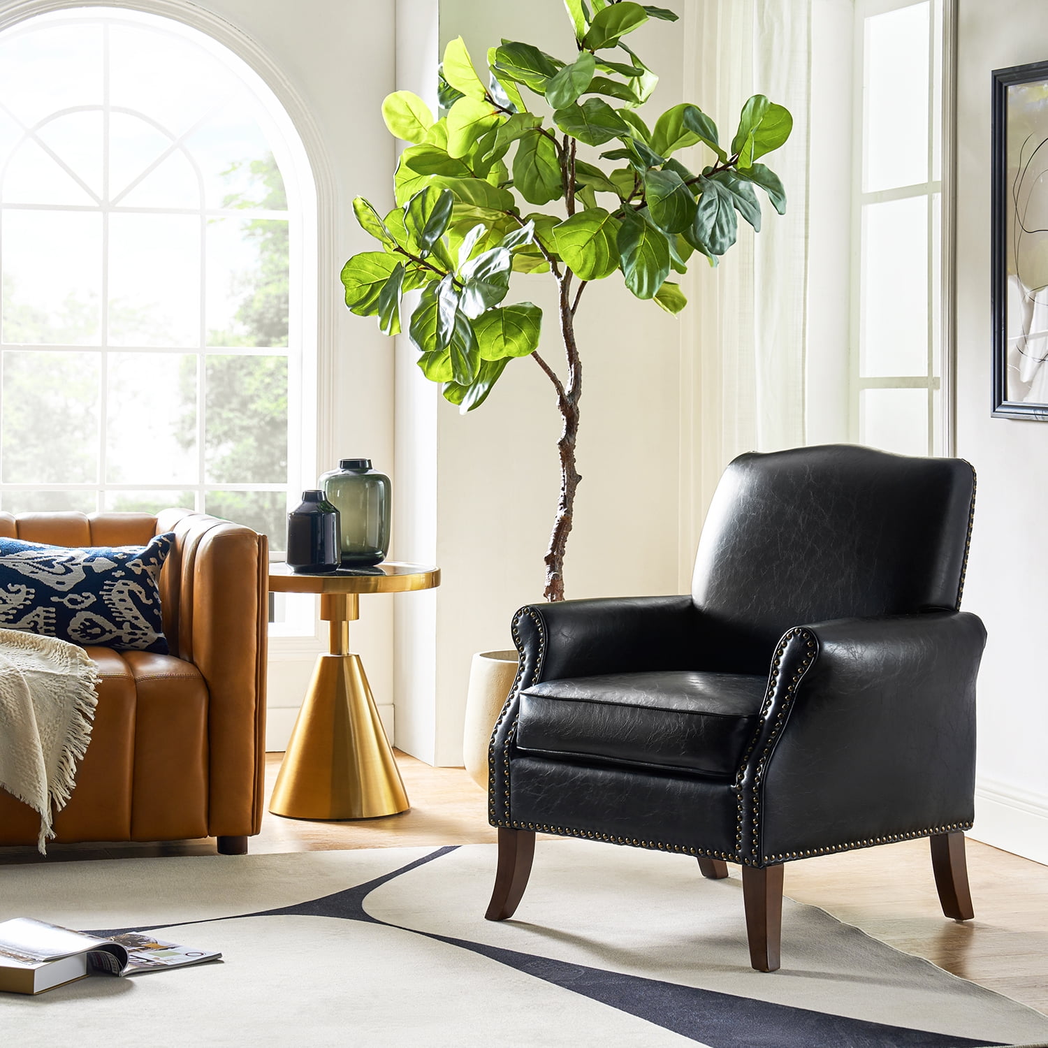 Pottery barn leather accent chair deals