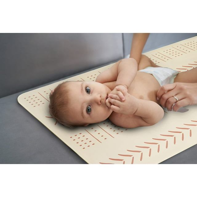 Vegan Leather Baby Changing Pad Wipeable Portable Changing Pad