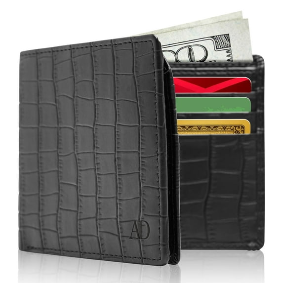 Vegan Leather Bifold Wallets For Men - Cruelty Free Non Leather Mens Wallet With ID Window RFID Gifts For Him