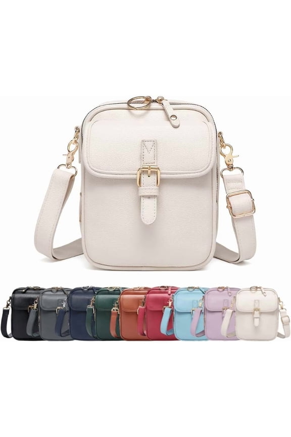 Vegan Leather Crossbody Bag for Women - Anti Theft RFID Purse with Built-in Wallet Organizer, Vintage Messenger Bag with Multiple Card Slots, Adjustable Strap for Travel & Daily Use