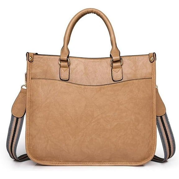 Vegan Leather Crossbody Tote Bag with Guitar Strap Women Vintage Hobo Handbag Large Capacity Work Shoulder Tote Bag