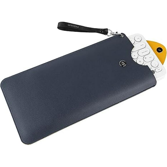 Vegan Leather Keyboard Cover Sleeve Case Compatible with Logi K380 Bluetooth Multi-Device Wireless Keyboard, Magic Keyboard, OMOTON Ultra-Slim Bluetooth Keyboard (Dark Blue)