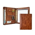 thumbnail image 1 of 3 Ring Binder Vegan Leather Portfolio, Zippered Portfolio for Men, Letter Size Organizer Folder Padfolio A4 Document Bag for 13.3 inch Tablet Laptop, 1 of 8