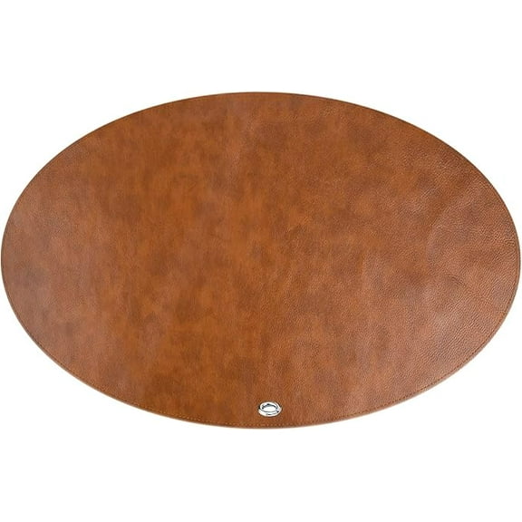 Vegan Leather Splat Mat for Under High Chair Floor Protector for Kids, Reusable Infant High Chair Mat Food Splash Spill Mats, Portable Picnic Blanket Outdoor Mat (Brown)