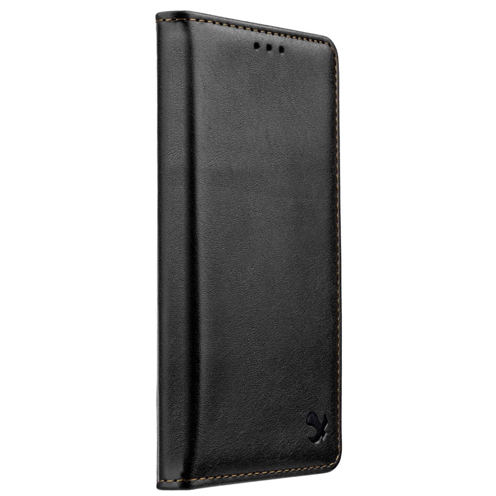 Vegan Leather Wallet Phone Stand Flip Case for Apple iPhone XR 6.1-inch (Black) – Detachable, Magnet Closure, Card Money Slot, Kickstand, Quality Stitching