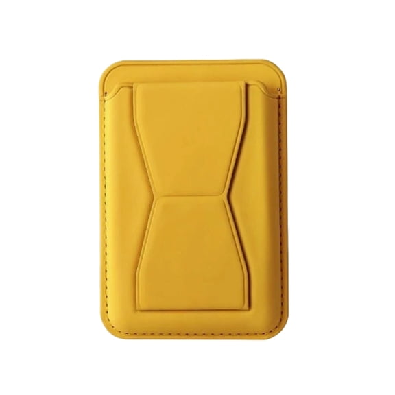 Vegan Leather Wallet Stand for 12-17 Series, 2 Card Holders, Slim Design, Hands-Free Viewing, Yellow