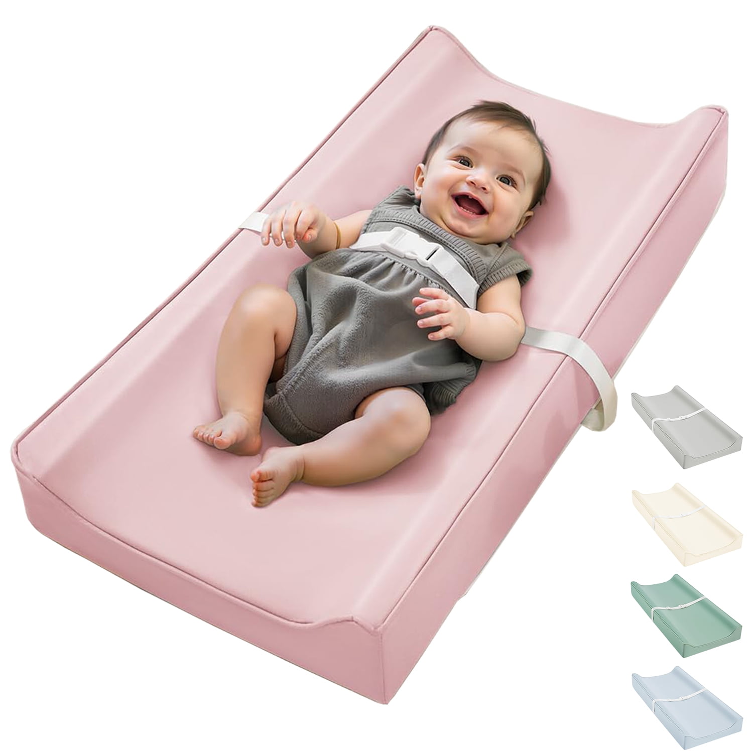Vegan Leather Waterproof Baby Changing Pad Wipeable, Extra Thick