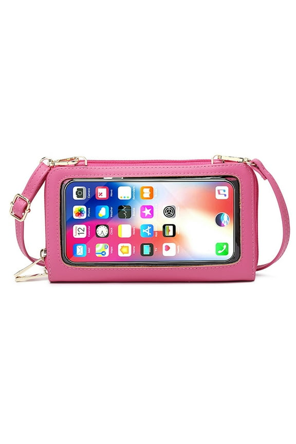 Vegan Leather Womens Crossbody Cell Phone Purse Holder Wallet