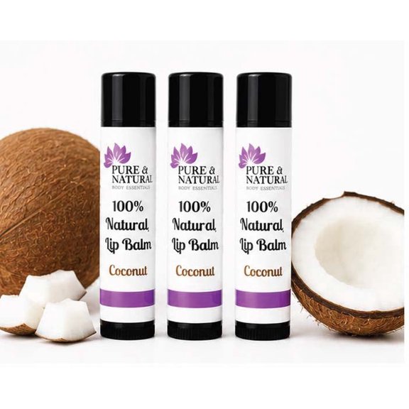 Pure & Natural Body Essentials Vegan Flavored Cream Lip Balm, Coconut
