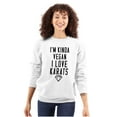 thumbnail image 1 of Vegan Love Karats Funny Diamond Lover Women Plus Size Crewneck Sweatshirt Brisco Brands 3X, 1 of 3