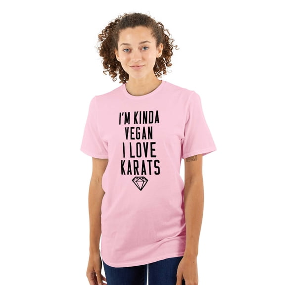Vegan Love Karats Funny Diamond Lover Women's Plus Size Graphic Tee Brisco Brands 2X