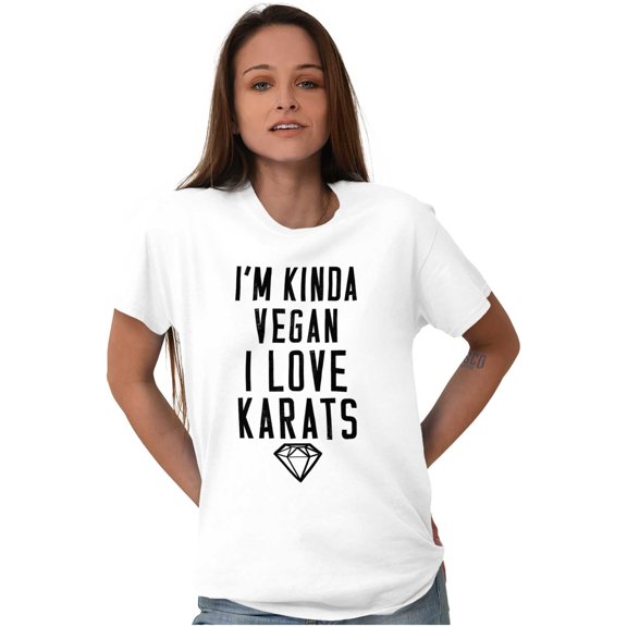 Vegan Love Karats Funny Diamond Lover Women's Plus Size Graphic Tee Brisco Brands 5X