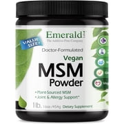 Vegan MSM Powder, 1 lb 454 g, Emerald Laboratories