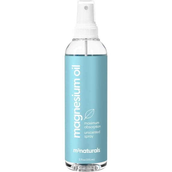 M3 Naturals Magnesium Oil Spray with Stem Cell Extract, Maximum Absorption Body Oil, 12 fl oz