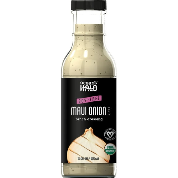 Vegan Maui Onion Ranch Salad Dressing, Ocean's Halo, Organic, 12 fl oz.